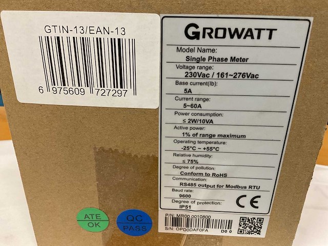 Growatt spm-c 1-fase in-line kwh meter (7x) - afbeelding 2 van  2