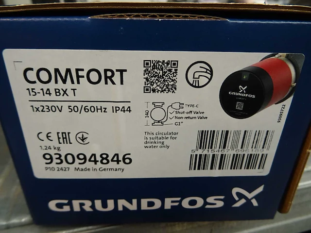 Grundfos - comfort 15-14 bx t - circulatiepomp (10x) - afbeelding 2 van  2