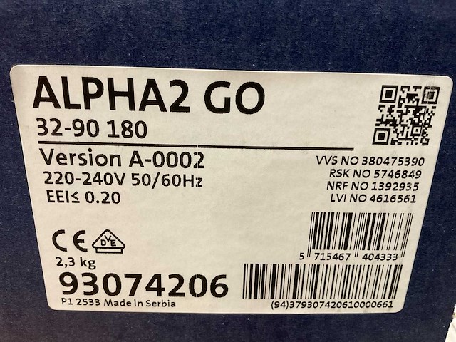Grundfos alpha2 go 32-90 180 circulatiepomp - afbeelding 3 van  3