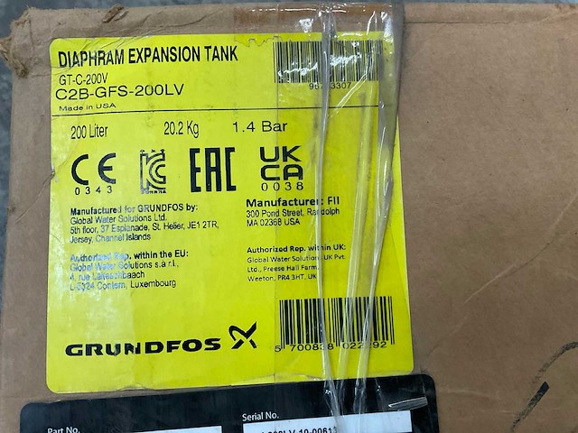 Grundfos gt-c-200v 1.4bar 200l drukvat - afbeelding 4 van  4