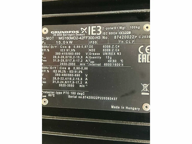 Grundfos mg160md2 elektromotor - afbeelding 5 van  6