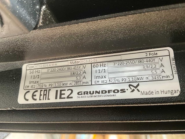 Grundfos mth 2-60/5 verticale, meertrapse dompelpomp - afbeelding 7 van  9