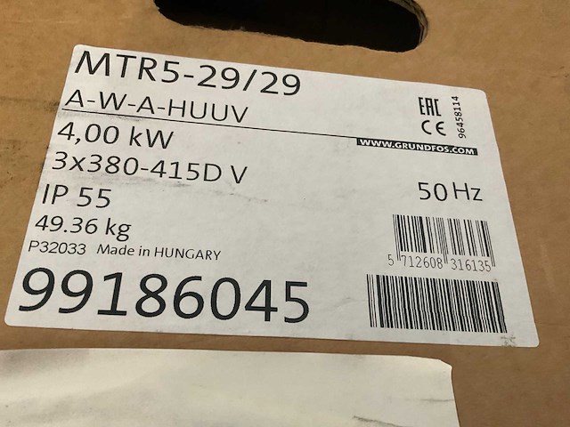 Grundfos mtr 5-29/29 multistage pomp (2x) - afbeelding 4 van  4