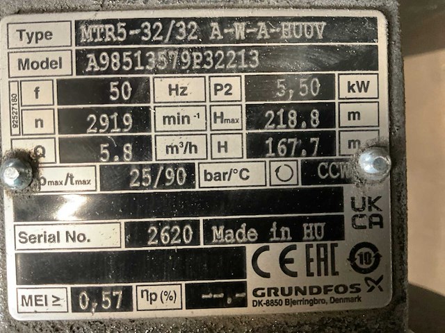 Grundfos mtr5-32 koelvloeistof pomp - afbeelding 5 van  7