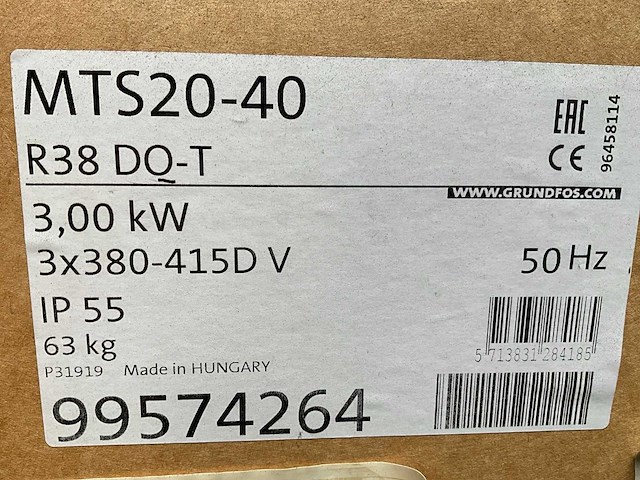 Grundfos mts20-40 r38 dq-t schroefspindelpomp (4x) - afbeelding 3 van  3