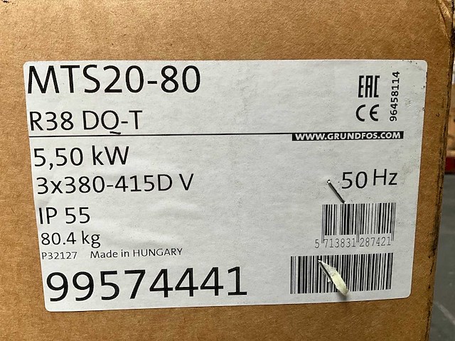 Grundfos mts20-80 r38 dq-t schroefspindelpomp - afbeelding 3 van  3