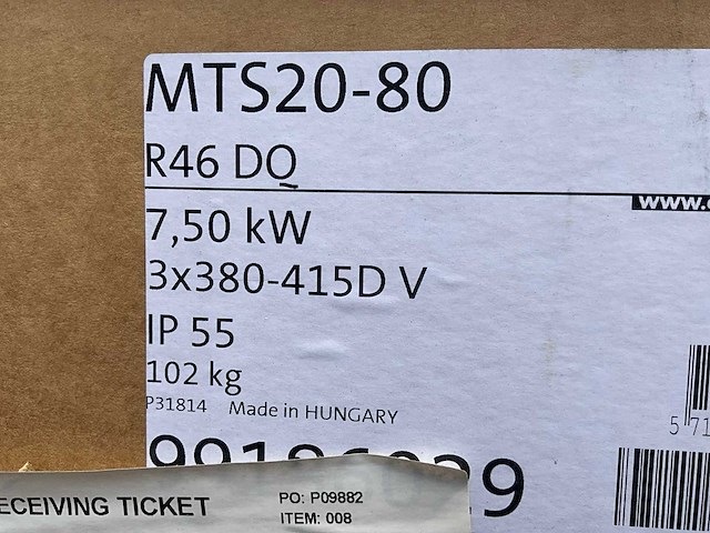 Grundfos mts20-80 r46 dq schroefspindelpomp - afbeelding 3 van  3