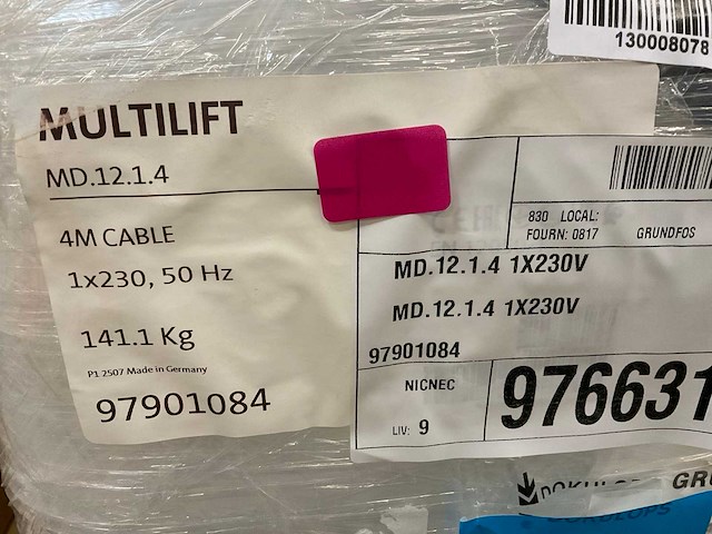 Grundfos multilift md.12.1.4 1x230v 97901084 vuilwaterpompset - afbeelding 4 van  4