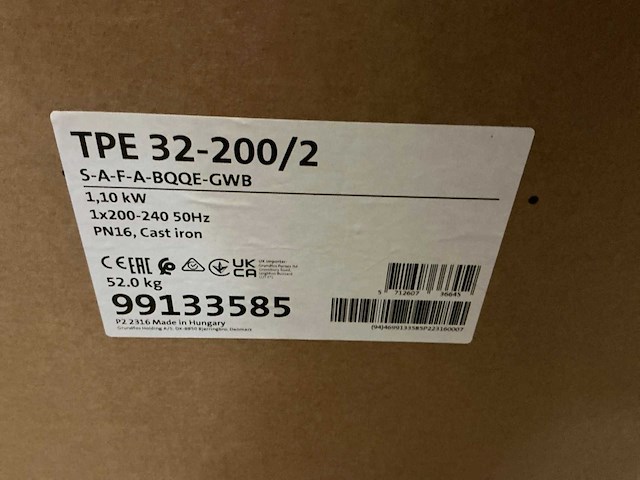 Grundfos tpe 32-200/2 flenspomp - afbeelding 2 van  2