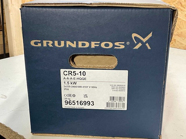 Grundfoss cr5-10 centrifugaalpomp 3x220-240d/380 - afbeelding 2 van  5