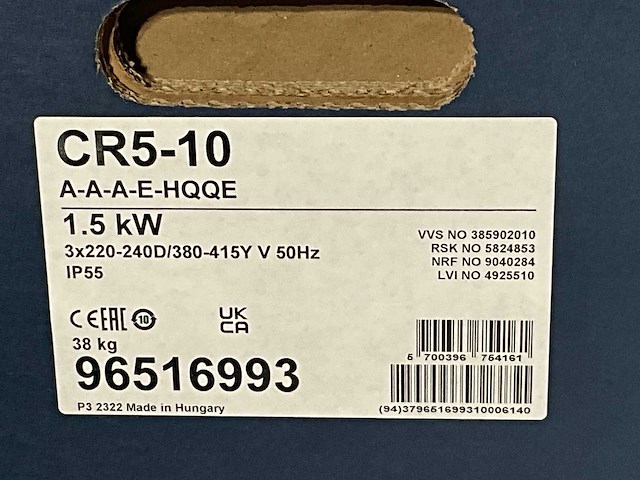 Grundfoss cr5-10 centrifugaalpomp 3x220-240d/380 - afbeelding 3 van  5