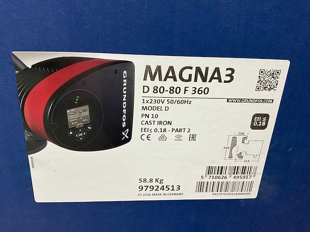 Grundfoss magna 3 d circulatiepomp 80-80 flens 360mm pn10 230v - afbeelding 8 van  8
