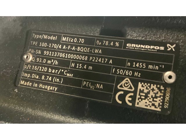 Grundfoss tpe 100-170/4 a-f-a-bqqe-lwa waterpomp - afbeelding 4 van  6