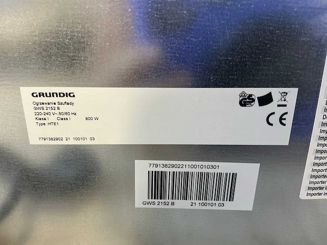 Grundig gws2152 b warmhoudlade - afbeelding 6 van  7
