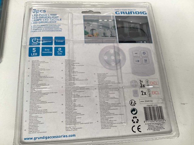 Grundig led pushlight 3 ledlampen met afstandsbediening slimme verlichting (8x) - afbeelding 3 van  3