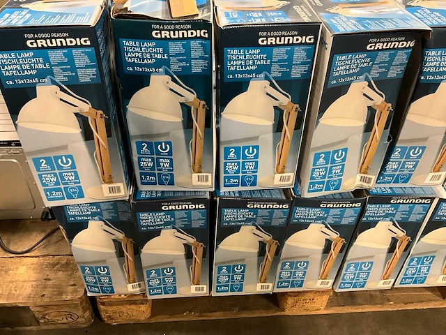 Grundig metalwood tafellamp (4x) - afbeelding 5 van  5