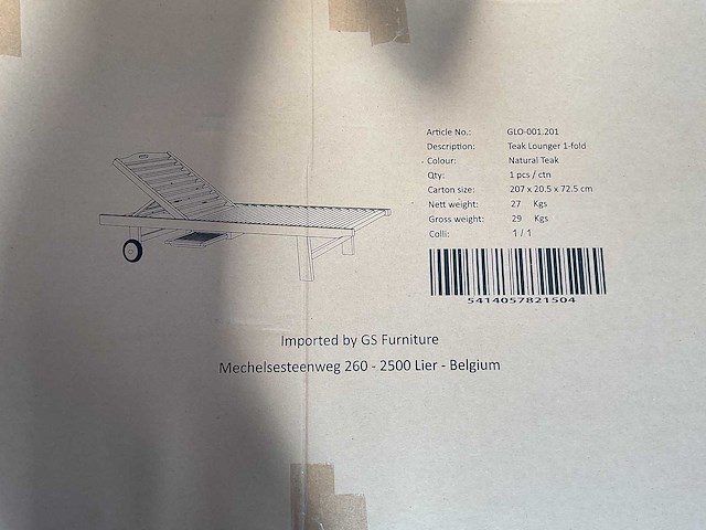 G&s - teak met dienblad - ligbed (2x) - afbeelding 1 van  2