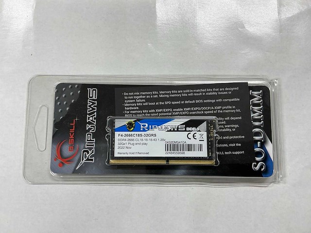 G.skill ripjaws ddr4-2666 cl18 - afbeelding 1 van  2