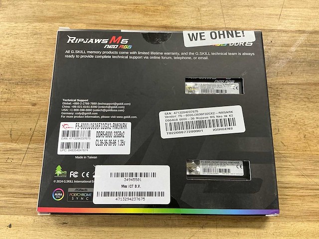 G.skill ripjaws m5 neo rgb f5-6000j3636f32gx2-rm5nrk - afbeelding 2 van  2
