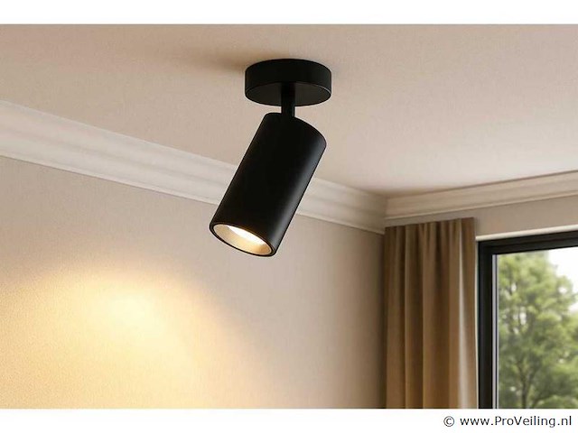 Gu10 opbouwspot armatuur draaibaar – zwart (12x) - afbeelding 1 van  5