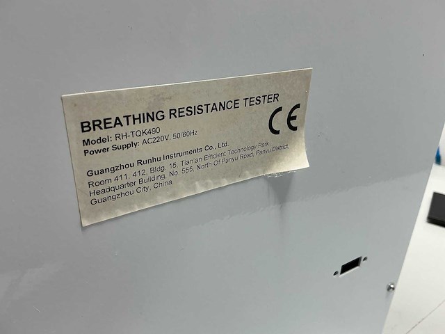 Guangzhou runhu instruments - rh-tqk490 - breathing resistance tester - afbeelding 6 van  6