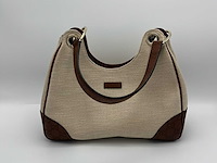 Gucci - canvas & leather shoulder bag - handtas - op echtheid geconroleerd - designer - afbeelding 1 van  11