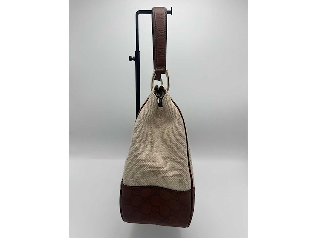 Gucci - canvas & leather shoulder bag - handtas - op echtheid geconroleerd - designer - afbeelding 6 van  11