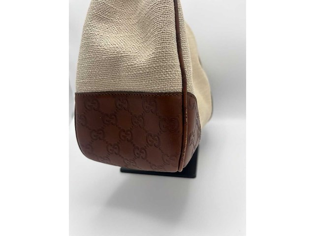 Gucci - canvas & leather shoulder bag - handtas - op echtheid geconroleerd - designer - afbeelding 9 van  11