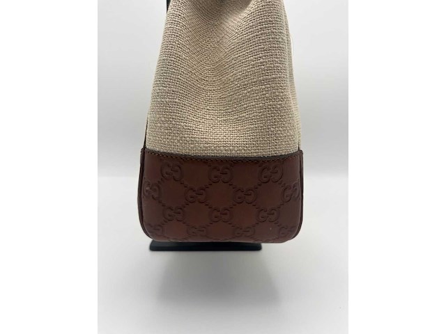 Gucci - canvas & leather shoulder bag - handtas - op echtheid geconroleerd - designer - afbeelding 10 van  11