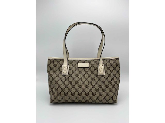 Gucci - gg supreme tote bag - handtas - op echtheid geconroleerd - designer - afbeelding 1 van  10