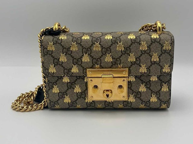 Gucci - padlock shoulder bag with beespadlock shoulder bag with bees - handtas - op echtheid geconroleerd - designer - afbeelding 1 van  9