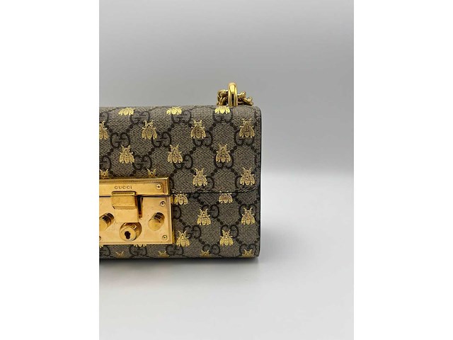 Gucci - padlock shoulder bag with beespadlock shoulder bag with bees - handtas - op echtheid geconroleerd - designer - afbeelding 7 van  9