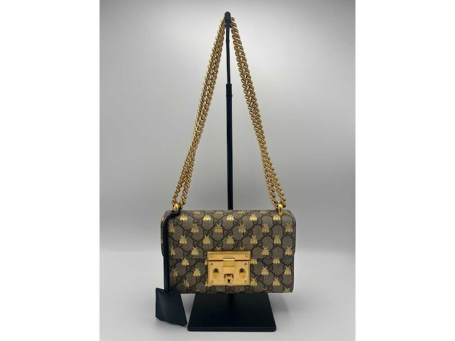 Gucci - padlock shoulder bag with beespadlock shoulder bag with bees - handtas - op echtheid geconroleerd - designer - afbeelding 8 van  15