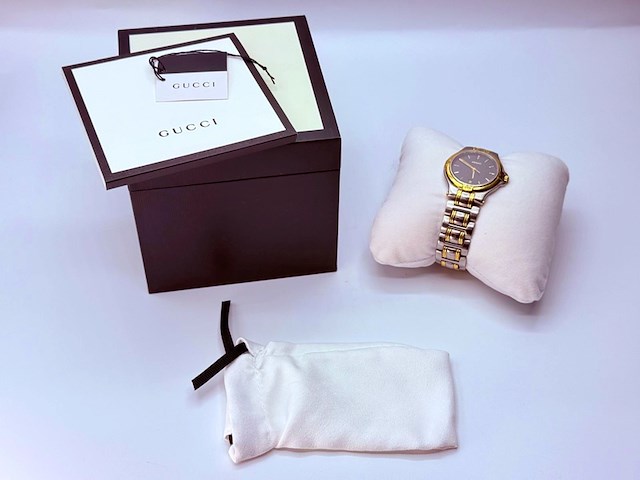 Gucci 9040m two tone herenhorloge met snowflake wijzerplaat - afbeelding 9 van  12