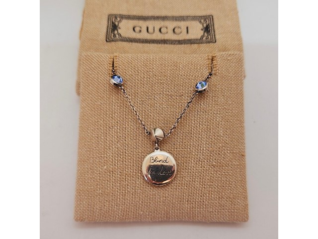 Gucci .925 zilveren ''blind for love'' armband met 5 blauwe zirkonia diamanten - afbeelding 2 van  7