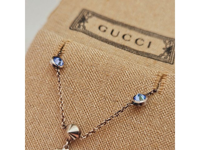Gucci .925 zilveren ''blind for love'' armband met 5 blauwe zirkonia diamanten - afbeelding 5 van  7