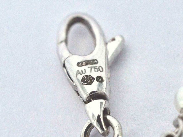 Gucci flora witgouden armband diamanten en parels - afbeelding 3 van  11