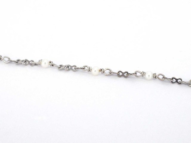 Gucci flora witgouden armband met diamanten en parels - afbeelding 8 van  9
