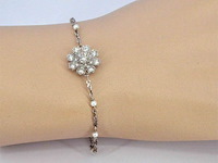 Gucci "flora" witgouden armband met diamanten en parels - afbeelding 3 van  10