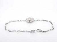 Gucci "flora" witgouden armband met diamanten en parels - afbeelding 4 van  10