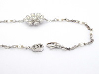 Gucci "flora" witgouden armband met diamanten en parels - afbeelding 5 van  10