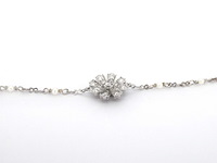 Gucci "flora" witgouden armband met diamanten en parels - afbeelding 6 van  10