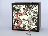 Gucci "flora" witgouden armband met diamanten en parels - afbeelding 9 van  10