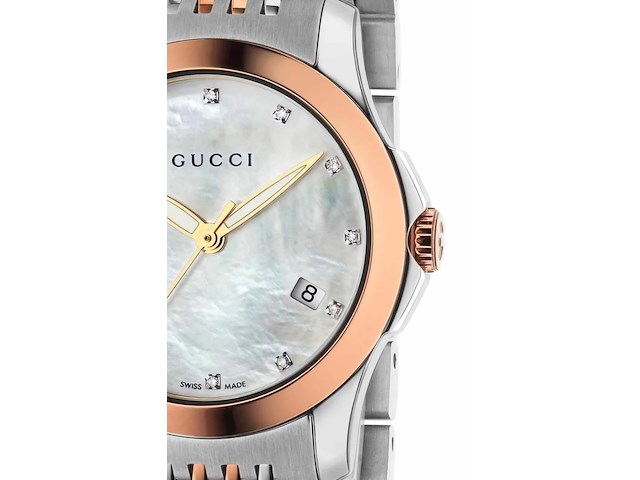 Gucci g-timeless met 12 diamanten en parelmoer - afbeelding 2 van  5
