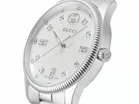 Gucci g-timeless parelmoer dameshorloge met diamanten accenten - afbeelding 2 van  6