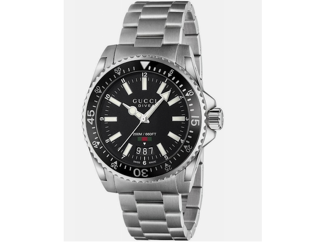 Gucci ya136301a dive horloge, gucci, ya136301a dive horloge, grijs / chroom - afbeelding 1 van  2