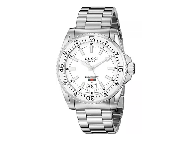 Gucci ya136302 dive watch, gucci, ya136302 dive watch, grijs / chroom - afbeelding 1 van  2