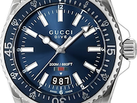 Gucci ya136311, gucci, ya136311 blue dive watch, grijs / chroom