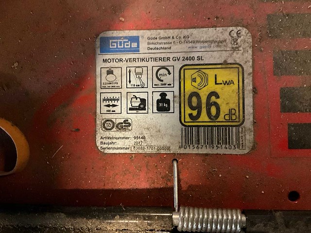 Güde g 2400 sl verticuteermachine - afbeelding 8 van  8