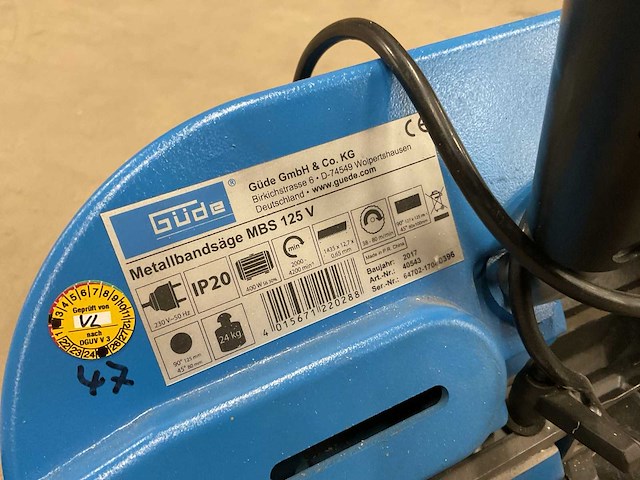 Güde mbs 125v bandzaagmachine - afbeelding 2 van  4